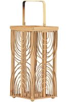 lantern wood 18.5x18.5x38.5cm with glass Bruin