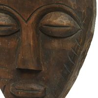 Masker Albesia hout donkerbruin H33cm Bruin