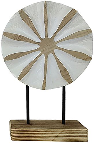 Bomont Collection Deco Gandu wood 38 cm Natural/white Wit