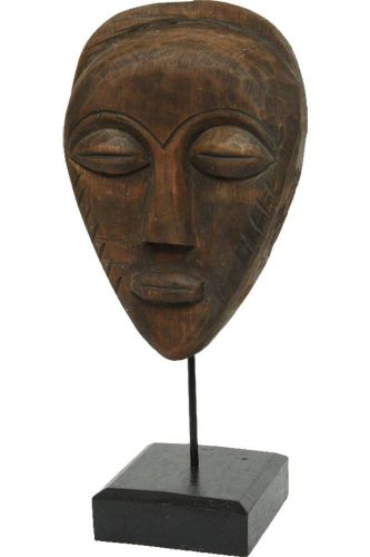 Bomont Collection Masker Albesia hout donkerbruin H33cm Bruin