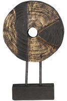Statue round paulownia wood 18x9x29cm black Zwart