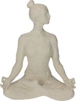 Ornament Woman Yoga Polyresin Ivory 17.8x11x23.5cm Wit