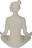 Ornament Woman Yoga Polyresin Ivory 17.8x11x23.5cm Wit