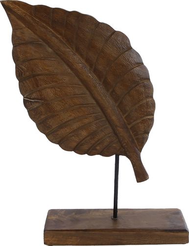 Bomont Collection Sculptuur blad 'Leave' antiek bruin mango 38x28x8c Bruin