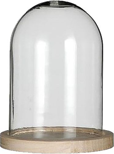 Bomont Collection Bell jar wood 12xH16cm Wit