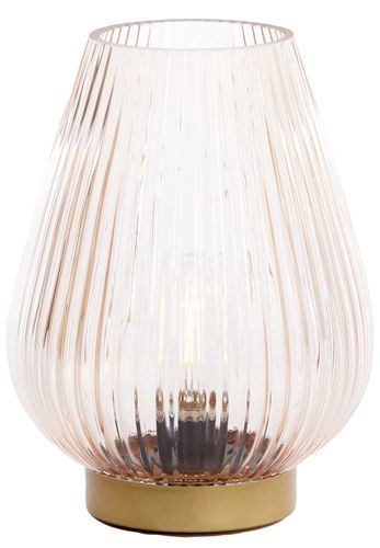 Bomont Collection Tafellamp LED TAJERA 14,5x19,5cm glas perzik goud Roze