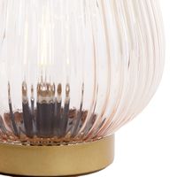 Tafellamp LED TAJERA 14,5x19,5cm glas perzik goud Roze