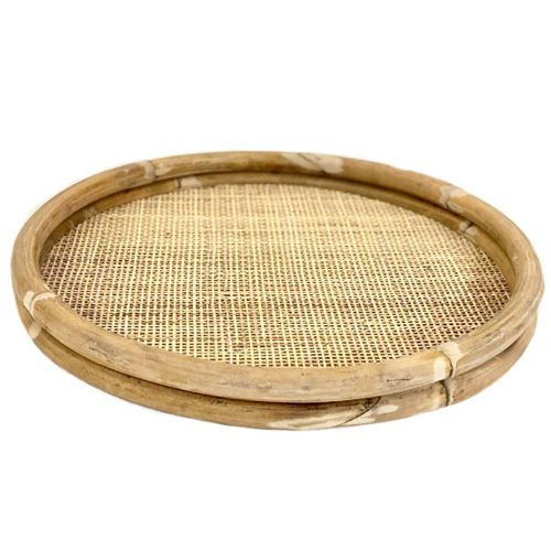Bomont Collection Tray webbing natural rattan D40h5cm Bruin