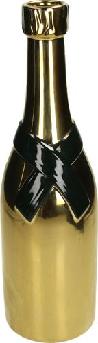 Bomont Collection Vase Champagne Bottle Fine Earthenware Gold 11.5x1 Geel
