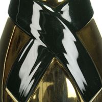 Vase Champagne Bottle Fine Earthenware Gold 11.5x1 Geel
