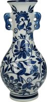 Vase Porcelain Blue 10x10xcm Blauw