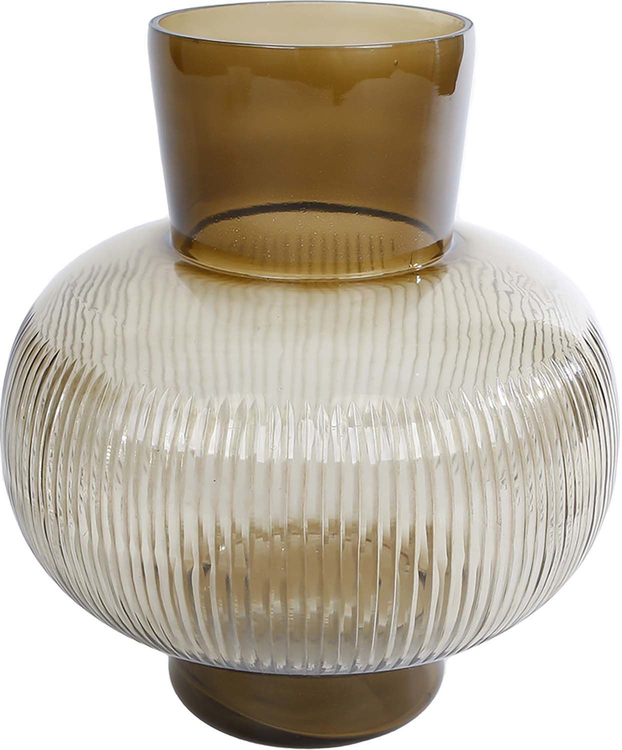Vase 'Jur' S bruin glas 18x18x20cm Bruin