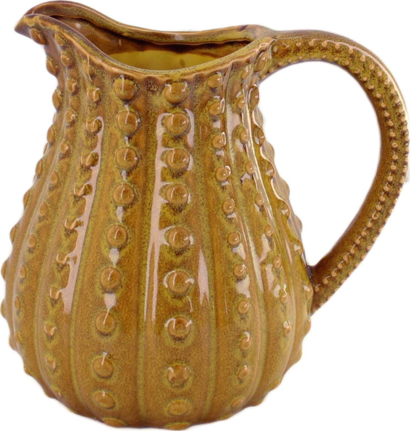 Carafe ceramic 19x15x18cm dark yellow Geel