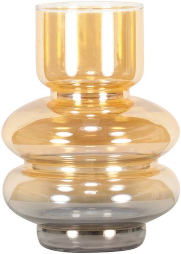 Bomont Collection Vaas "Kim" L amber/messing glas 16x16x21cm Bruin