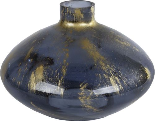 Bomont Collection Vaas "Meguino Uvo" L zwart/goud glas 22x22x15cm Zwart