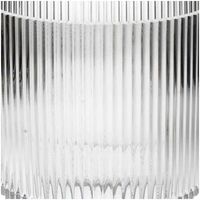 Vase Stripe Glass Clear 16x16x17cm Wit