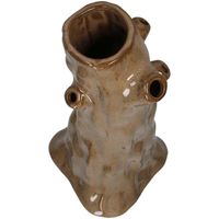 Vase Tree Trunk Stoneware Taupe 12.5x12x25cm Bruin