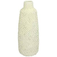 Vase Polyresin Ivory 12.7x12.7x30.7cm Wit