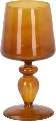 Bomont Collection Windlicht op voet glas 21cm 2ass kleur Bruin