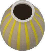 Vase Stripe Dolomite Yellow 12.4x12.4x17.8cm Geel