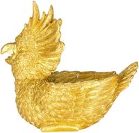 Decorative bowl cockatoo, gold polyresin, 20x13x18 Geel