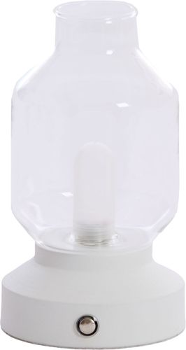 Bomont Collection Tafellamp LED Ø11x19 cm MEREY glas helder+crème Wit