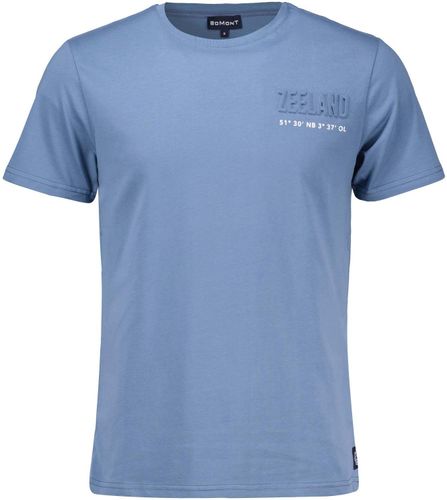 Bomont Adult embossed t-shirt Zeeland klein logo Blauw