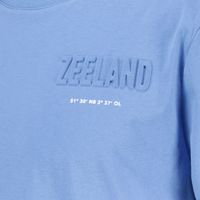 Adult embossed t-shirt Zeeland klein logo Blauw