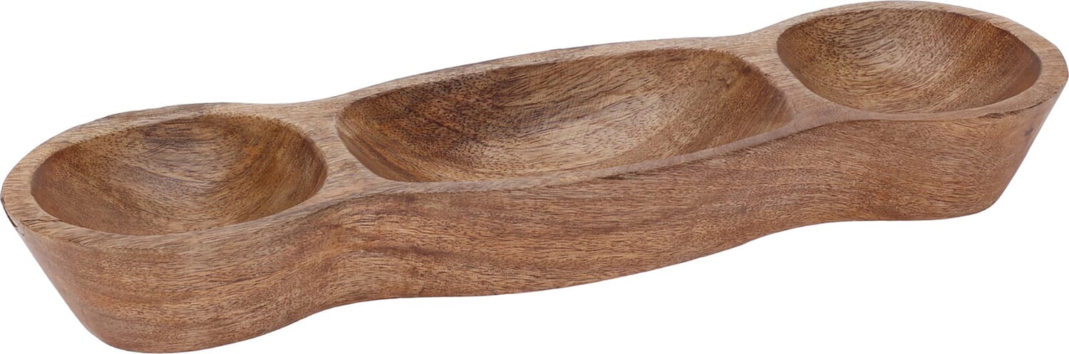 DIENBLAD MET 3 BAKJES 39X12CM Bruin  DIENBLAD MET 3 BAKJES 39X12CM Bruin