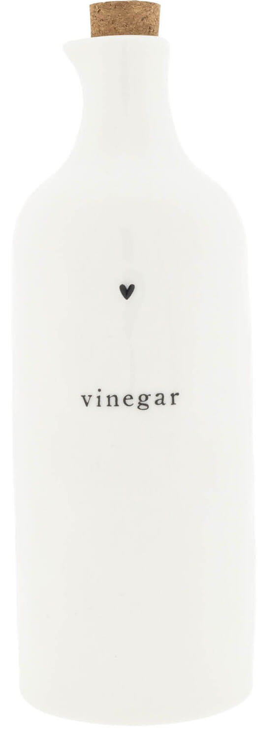 Azijnfles Large/with heart black 8x23cm 700ml Wit  Azijnfles Large/with heart black 8x23cm 700ml Wit