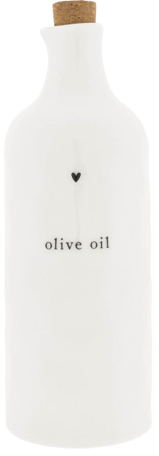 Olijfolie hite Large/with heart black 8x23cm 700m Wit  Olijfolie hite Large/with heart black 8x23cm 700m Wit