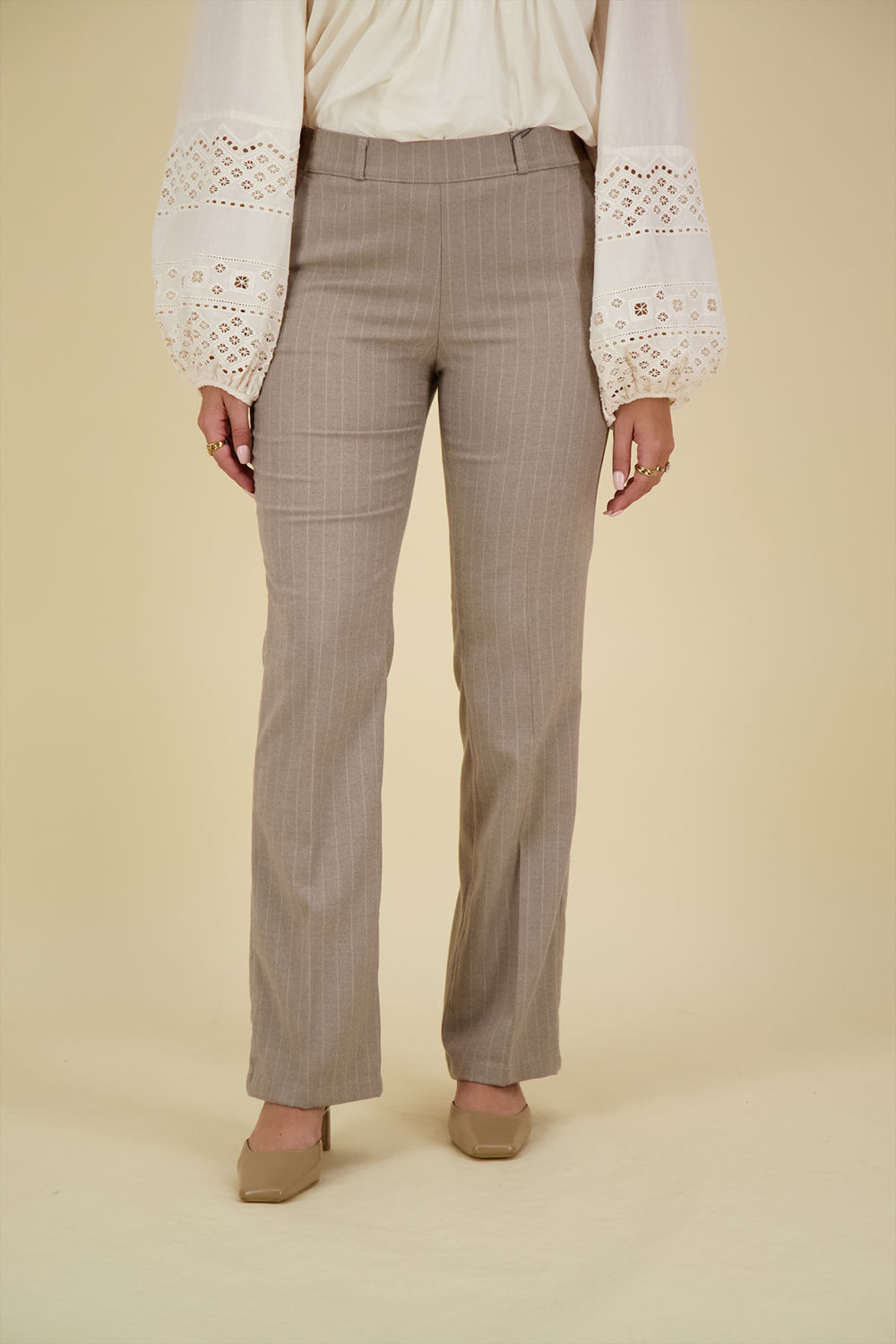 Para Mi Broek Hannah Elastic Beige Para Mi Broek Hannah Elastic Beige