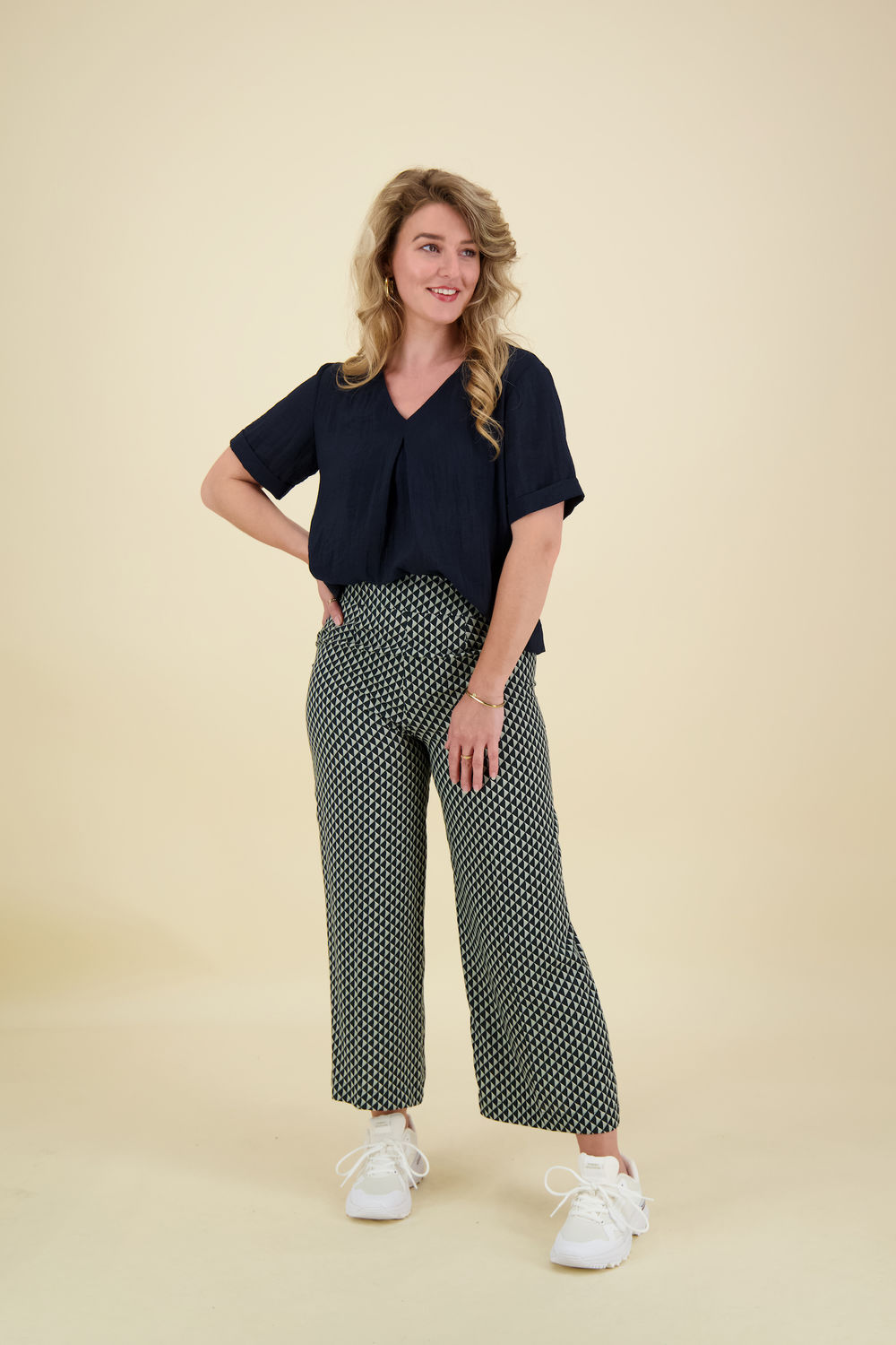 Opus Broek Misha Glazing Blauw Opus Broek Misha Glazing Blauw