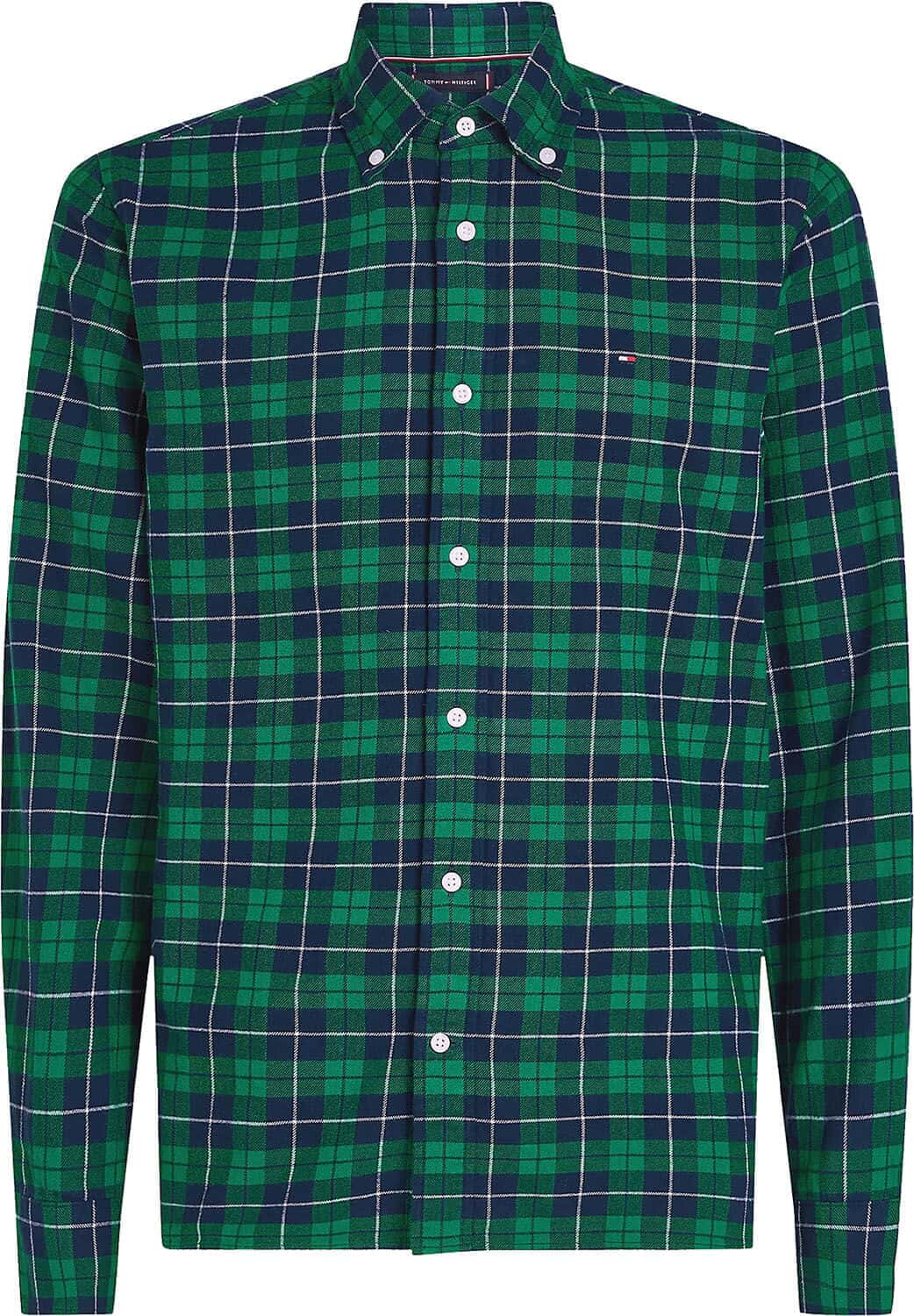 Tommy Hilfiger Overhemd Brushed Easy Groen Tommy Hilfiger Overhemd Brushed Easy Groen