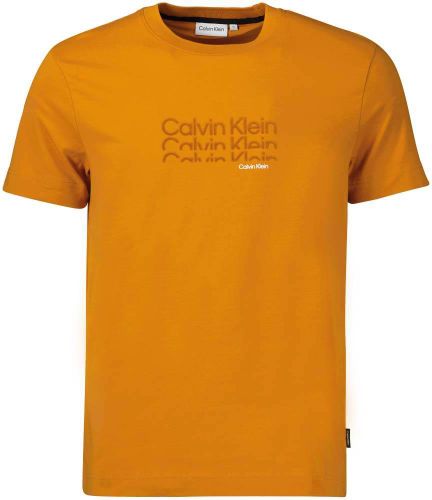 Calvin Klein Triple logo flock t-shirt Bruin
