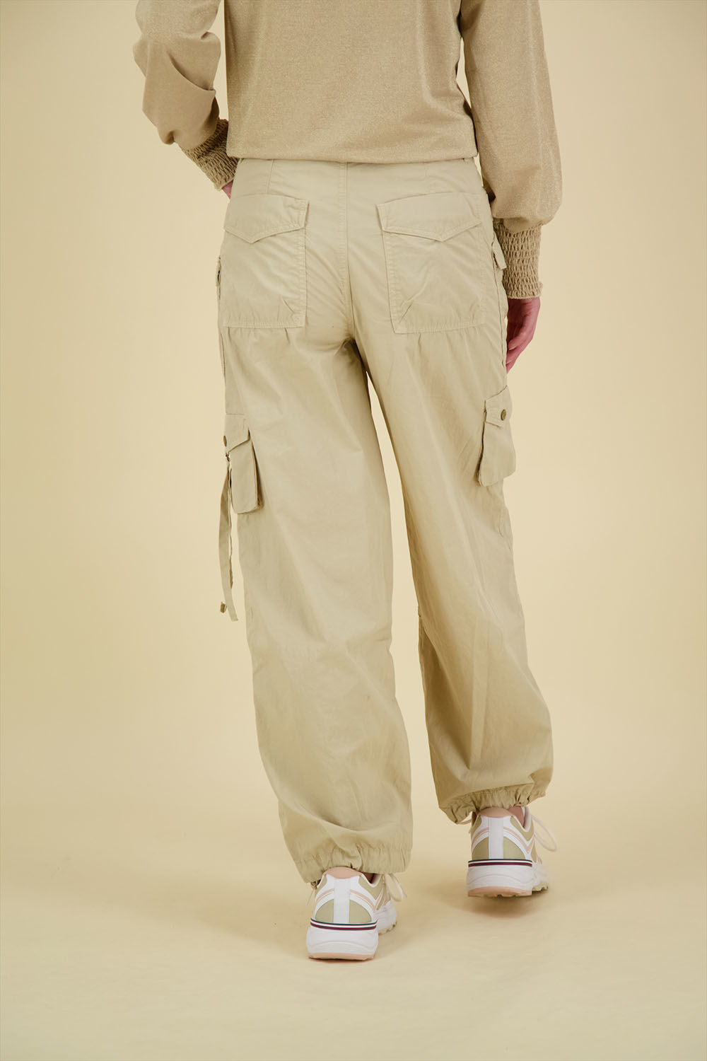 Summum Cargobroek Crisply Plain Weave Beige Summum Cargobroek Crisply Plain Weave Beige