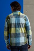 Long Sleeve Shirt Shadow Slub Chec Blauw