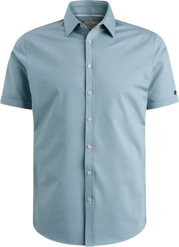 Cast Iron Short Sleeve Shirt Twill Jersey 2 Blauw
