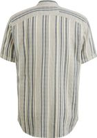 Short Sleeve Shirt Stripe Structur Grijs