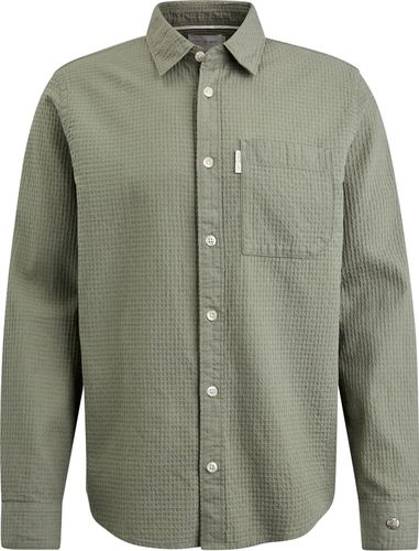Cast Iron Long Sleeve Shirt Square structure Groen