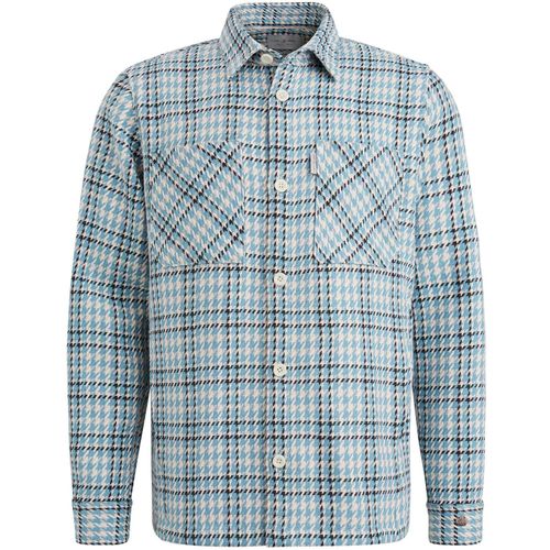 Cast Iron Long Sleeve Shirt Heavy Check Regu Blauw