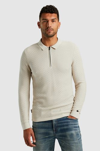 Cast Iron Long sleeve polo cotton modal Grijs