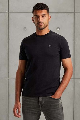 Cast Iron Short sleeve r-neck essential cott Zwart