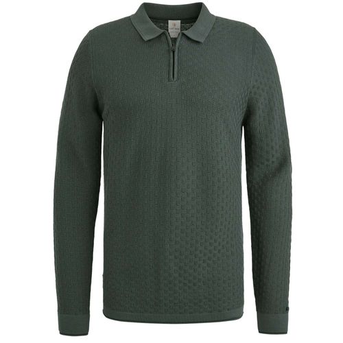 Cast Iron Long sleeve polo cotton modal Grijs