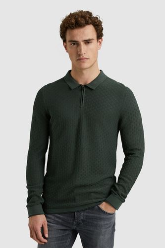 Cast Iron Long sleeve polo cotton modal Grijs