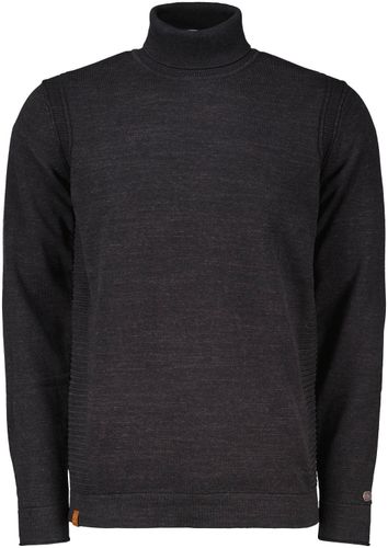 Cast Iron Turtleneck cotton heather plated Zwart