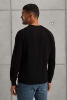 Crewneck essential cotton stretch Zwart