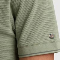 Short sleeve polo popcorn jersey Groen