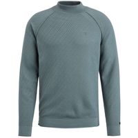 Mock neck cotton acrylic crewneck Groen