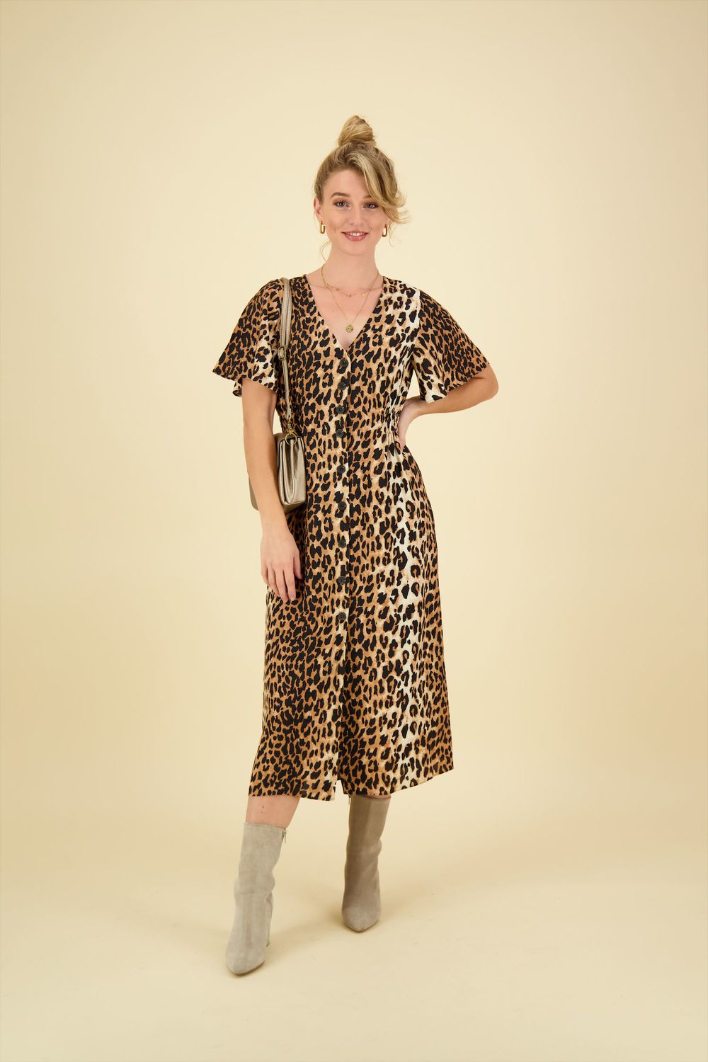 Catwalk Junkie Jurk Leopard Bruin 